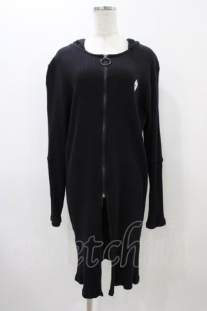 画像: NieR Clothing / リブロングパーカー  ブラック H-25-11-19-1053-PU-TO-KB-ZH