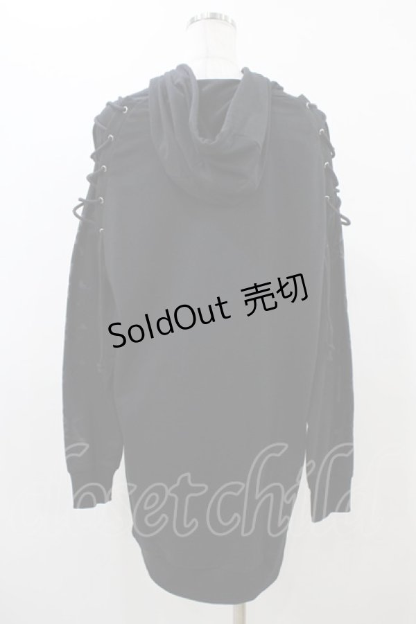 画像2: NieR Clothing / レースアッププルパーカー  ブラック H-25-11-19-1054-PU-TO-KB-ZH (2)