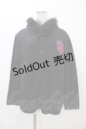 画像: ALGONQUINS / ファーフードニットカーディガン  ブラック H-25-11-19-1057-AL-TO-KB-ZH