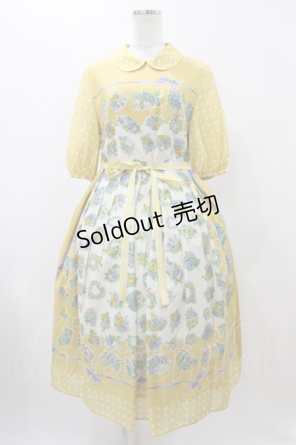 画像1: Jane Marple / Chromos bouquetのガーデンドレス  イエロー H-25-11-19-1013-JM-OP-KB-ZH (1)
