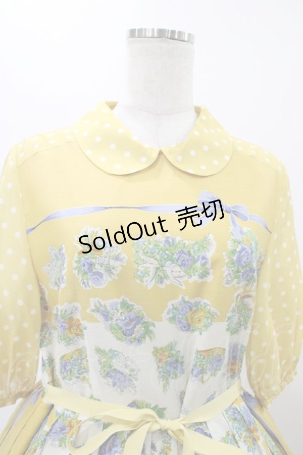 画像4: Jane Marple / Chromos bouquetのガーデンドレス  イエロー H-25-11-19-1013-JM-OP-KB-ZH (4)