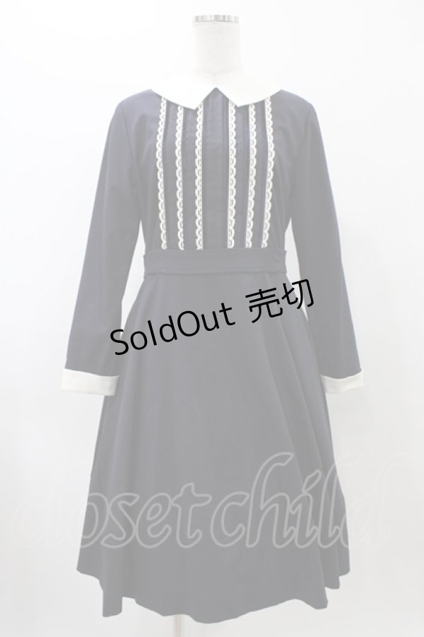 画像1: Jane Marple / ビンテージポプリンのドミトリードレス  ネイビー H-25-11-19-1014-JM-OP-KB-ZH (1)