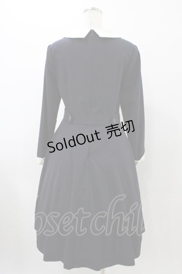 画像2: Jane Marple / ビンテージポプリンのドミトリードレス  ネイビー H-25-11-19-1014-JM-OP-KB-ZH (2)