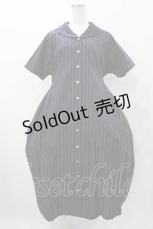 画像: Jane Marple Dans Le Salon / ミニセーラーカラーのストライプワンピース  ネイビー H-25-11-19-1015-JM-OP-KB-ZH