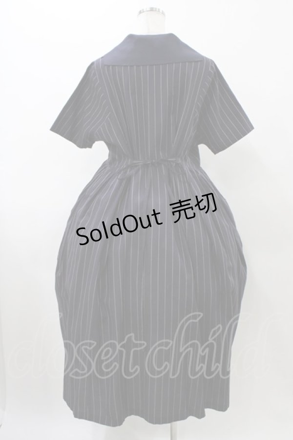 画像2: Jane Marple Dans Le Salon / ミニセーラーカラーのストライプワンピース  ネイビー H-25-11-19-1015-JM-OP-KB-ZH (2)