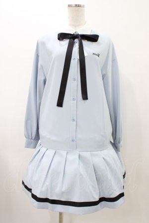 画像: MILK / Ribbon Tieワンピース  サックス H-25-11-19-1020-ML-OP-KB-ZH