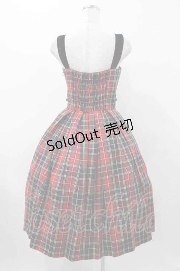 画像2: Jane Marple / タータンチェックリボンドレス  レッド H-25-11-19-1022-JM-OP-KB-ZH (2)