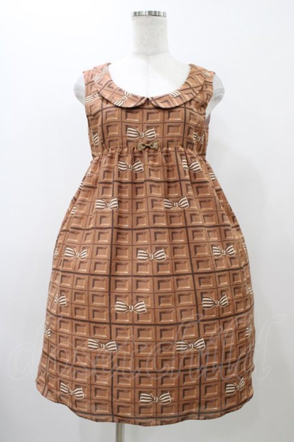 画像1: Emily Temple cute / 板チョコスリーブレスワンピース  ブラウン H-25-11-19-1023-ET-OP-KB-ZH (1)