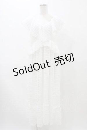 画像: merry jenny / シアーフリルワンピース  オフホワイト H-25-11-19-1025-LO-OP-KB-ZT1201H