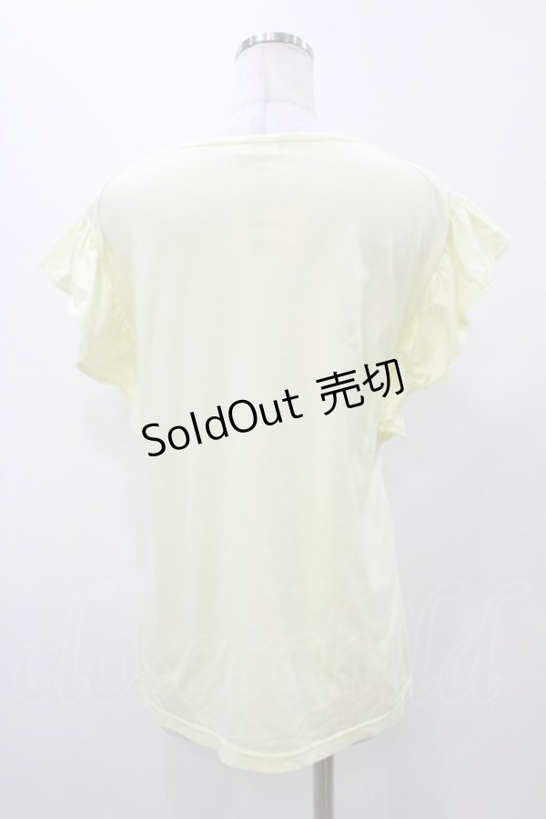 画像2: 【SALE】Emily Temple cute / ドットリボンプリントフリルノースリーブカットソー  イエロー H-25-11-19-1030-ET-TO-KB-ZT379 (2)