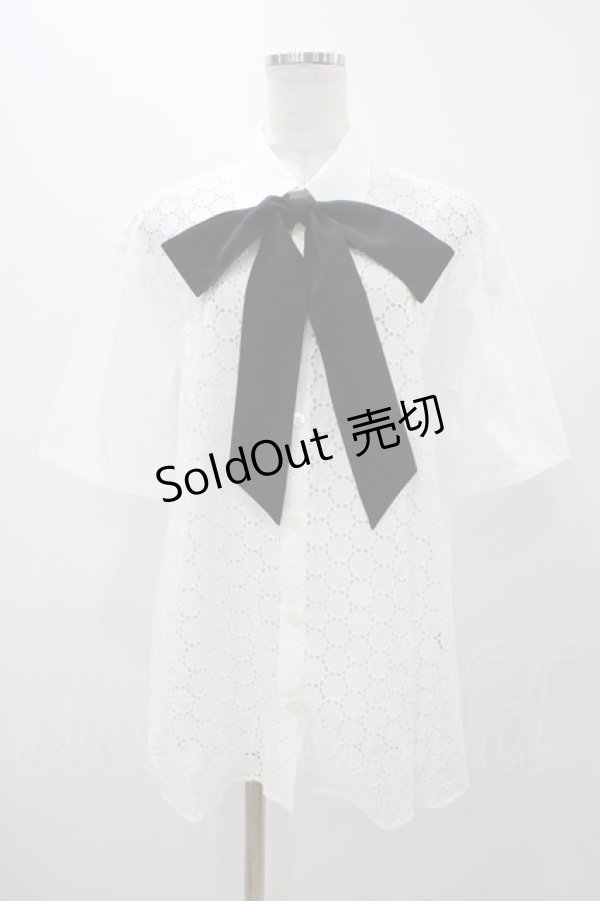 画像1: 【SALE】MILKBOY / LACY SHIRTS  ホワイト H-25-11-19-1032-MB-BL-KB-ZH (1)