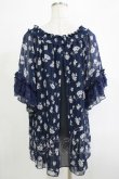 画像3: axes femme / 花柄オフショルブラウス M ネイビー H-25-11-19-054-AX-BL-NS-ZH (3)