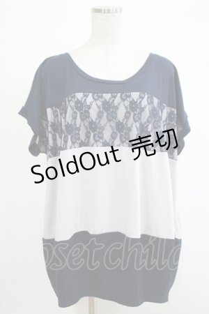 画像: axes femme / レースボーダートップス M グレー/ネイビー H-25-11-19-055-AX-TO-NS-ZH