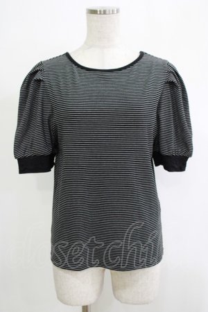 画像: axes femme / 2WAYボーダーリブプルオーバー Free ブラック H-25-11-19-056-AX-TO-NS-ZH