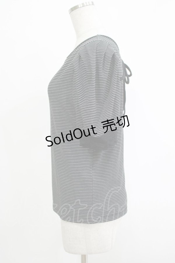 画像2: axes femme / 2WAYボーダーリブプルオーバー Free ブラック H-25-11-19-056-AX-TO-NS-ZH (2)