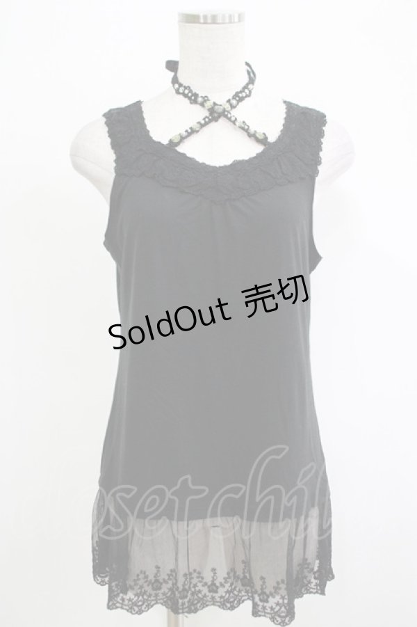 画像1: axes femme / 裾チュールタンク M ブラック H-25-11-19-057-AX-TO-NS-ZH (1)