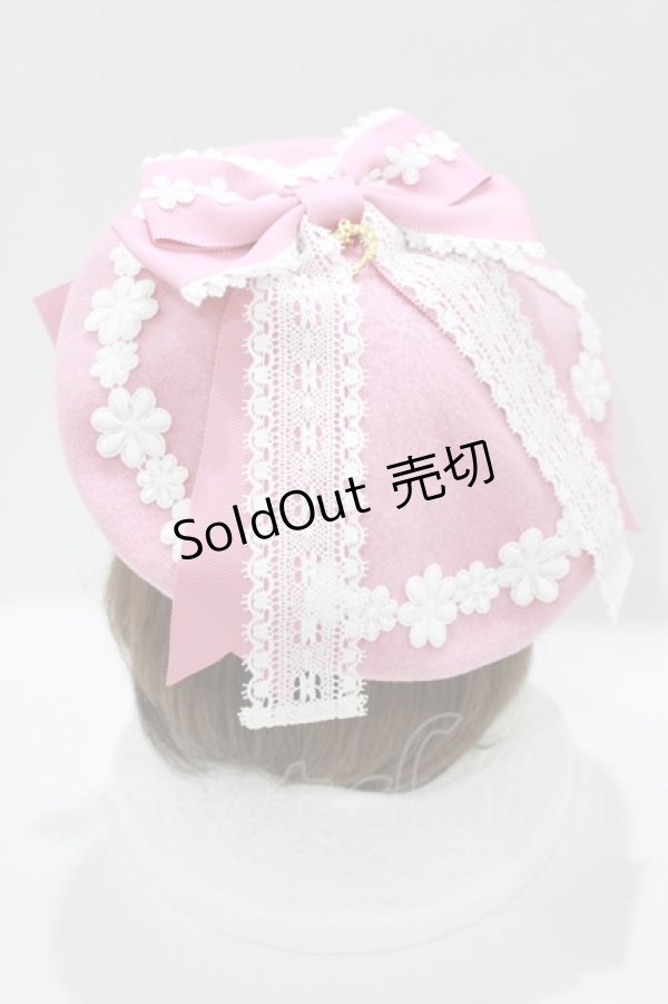 画像1: BABY,THE STARS SHINE BRIGHT / フラワーリースリボンベレー  ピンク H-25-11-19-079-BA-AC-NS-ZH (1)