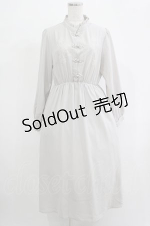 画像: Newlyme / 刺繍入りチャイナワンピース Free グレー H-25-11-19-008-GO-OP-NS-ZH