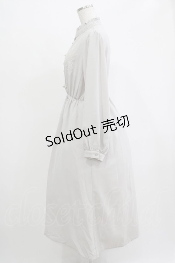 画像2: Newlyme / 刺繍入りチャイナワンピース Free グレー H-25-11-19-008-GO-OP-NS-ZH (2)