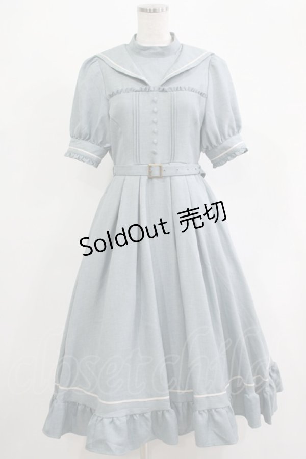 画像1: Kurumi Collaboration / マリンアカデミアワンピース M サックス H-25-11-19-011-GO-OP-NS-ZH (1)