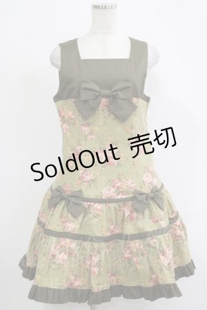 画像: Heart E / 花柄切替ジャンパースカート Free グリーン H-25-11-19-022-LO-OP-NS-ZH