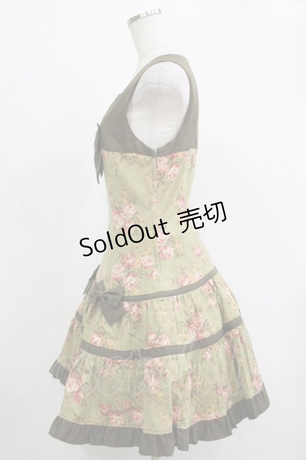 画像2: Heart E / 花柄切替ジャンパースカート Free グリーン H-25-11-19-022-LO-OP-NS-ZH (2)