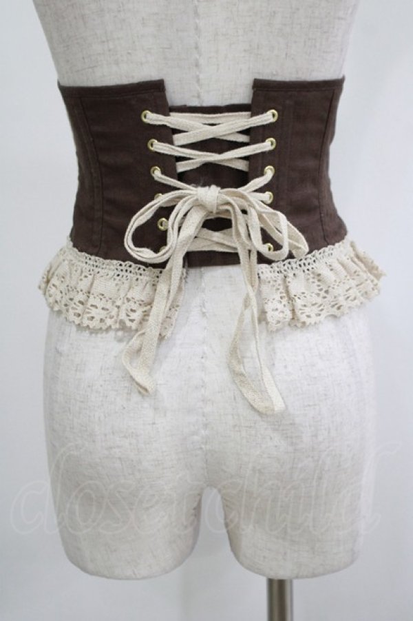 EXCENTRIQUE / リネン・ミニコルセット S/M チャコール H-25-11-20-051