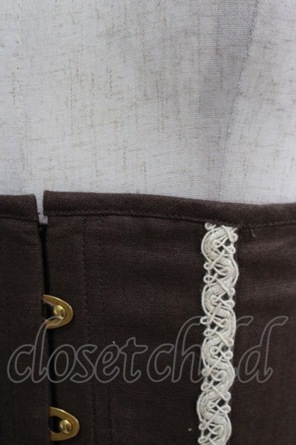 画像4: EXCENTRIQUE / リネン・ミニコルセット S/M チャコール H-25-11-20-051-EL-ZA-KB-ZH (4)