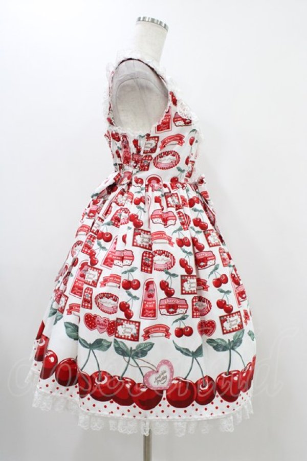 Angelic Pretty / Cherry Jam Labelジャンパースカート Free 白 H-25