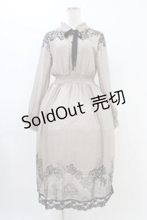 画像: axes femme / レース柄プリントワンピース M ベージュ H-25-11-20-1042-AX-OP-NS-ZH