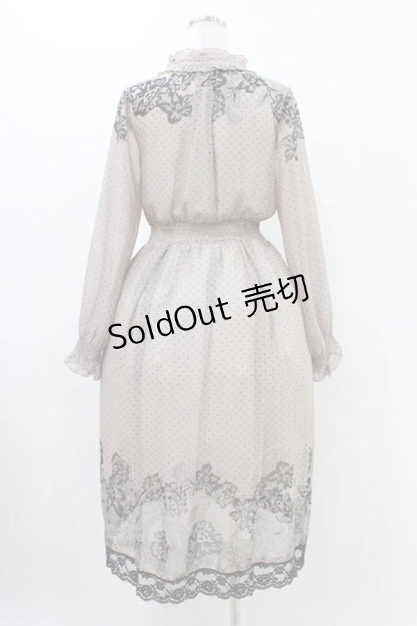 画像2: axes femme / レース柄プリントワンピース M ベージュ H-25-11-20-1042-AX-OP-NS-ZH (2)