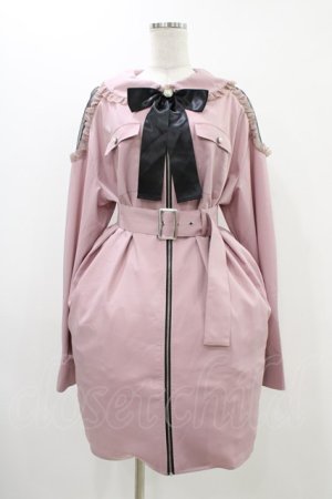 画像: Ank Rouge / ビジューリボンBigシャツ M ピンク H-25-11-20-1043-CA-BL-NS-ZH