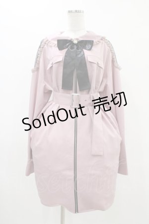 画像: Ank Rouge / ビジューリボンBigシャツ M ピンク H-25-11-20-1043-CA-BL-NS-ZH