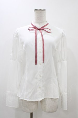 画像: Kurumi Collaboration / KRデシンジゴスリブラウス M ホワイト H-25-11-20-1052-0-BL-NS-ZH