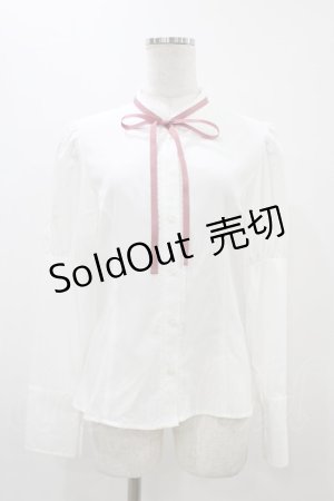 画像: Kurumi Collaboration / KRデシンジゴスリブラウス M ホワイト H-25-11-20-1052-0-BL-NS-ZH