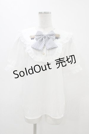 画像: Amavel / Bears Patisserieくまみみブラウス Free オフ/ネイビー H-25-11-20-1054-CA-BL-NS-ZH