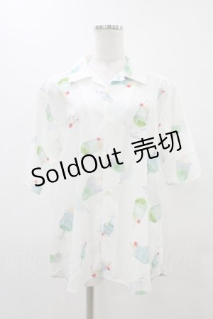 画像: AXES-X / クリームソーダPT半袖シャツ S ホワイト H-25-11-20-1056-0-BL-NS-ZH