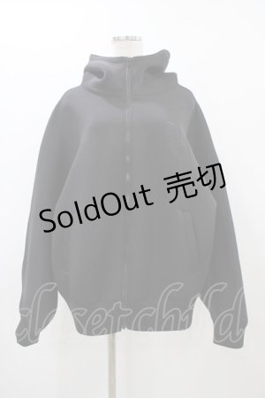 画像: FICTION TOKYO / Logo Embroidery Bonding Double Zip Hoodie Free ブラック H-25-11-20-1059-0-TO-NS-ZH
