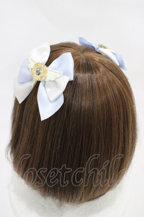 画像2: Amavel / Magical Sweet Angelダブルリボンクリップ  サックス H-25-11-20-1016-CA-AC-NS-ZH (2)