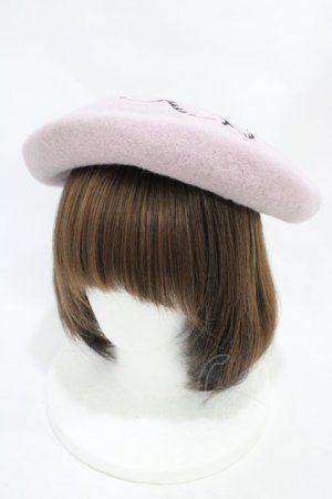 画像: Ank Rouge / 刺繍入りベレー  ピンク H-25-11-20-1024-CA-AC-NS-ZH