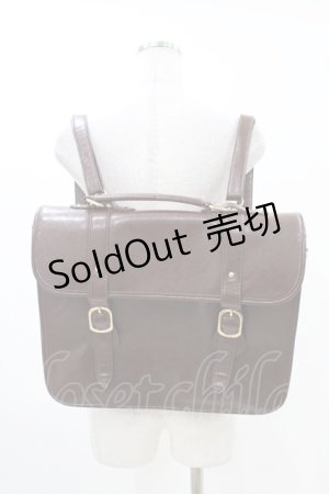 画像: Fi.n.t / ダブルベルトサッチェルバッグ  ブラウン H-25-11-20-1031-CA-BG-NS-ZH