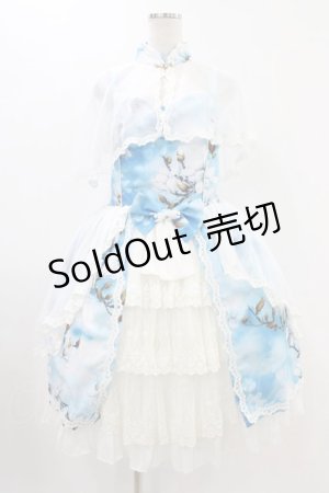 画像: 玉 青 （海外ロリータブランド） / ケープ付きジャンパースカートセット M ブルー H-25-11-20-1033-0-OP-NS-ZH