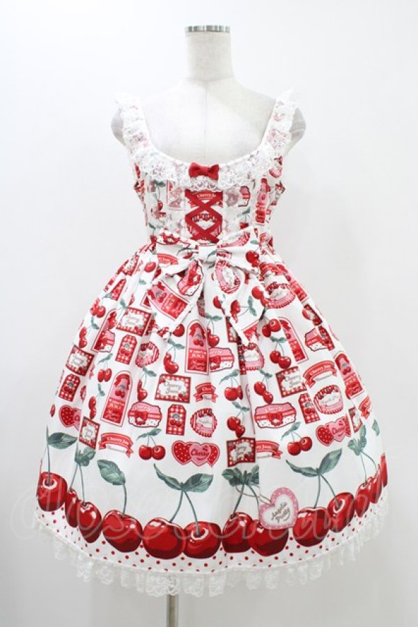 Angelic Pretty / Cherry Jam Labelジャンパースカート Free 白 H-25