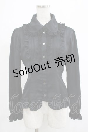 画像: ATELIER PIERROT / ヨーク切替ブラウス  黒 H-25-11-20-052-EL-BL-KB-ZH