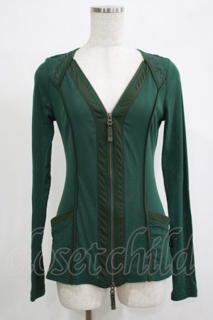 画像: Ozz Croce / メッシュZIPカーデ  グリーン H-25-11-20-066-OO-TO-KB-ZH