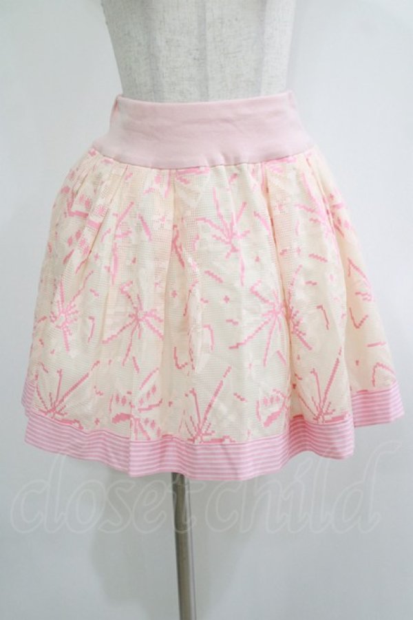 画像1: Jane Marple / リボンレースミニスカート  ピンク H-25-11-20-019-JM-SK-KB-ZT484 (1)