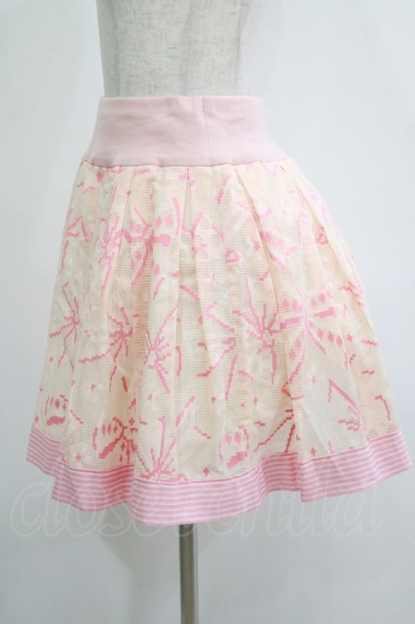 画像2: Jane Marple / リボンレースミニスカート  ピンク H-25-11-20-019-JM-SK-KB-ZT484 (2)