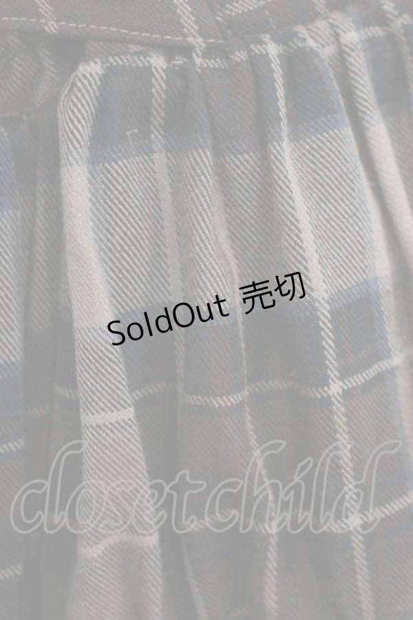 画像4: ATELIER PIERROT / チェックフリルコルセットスカート  ブラウン H-25-11-20-002-EL-SK-KB-ZH (4)