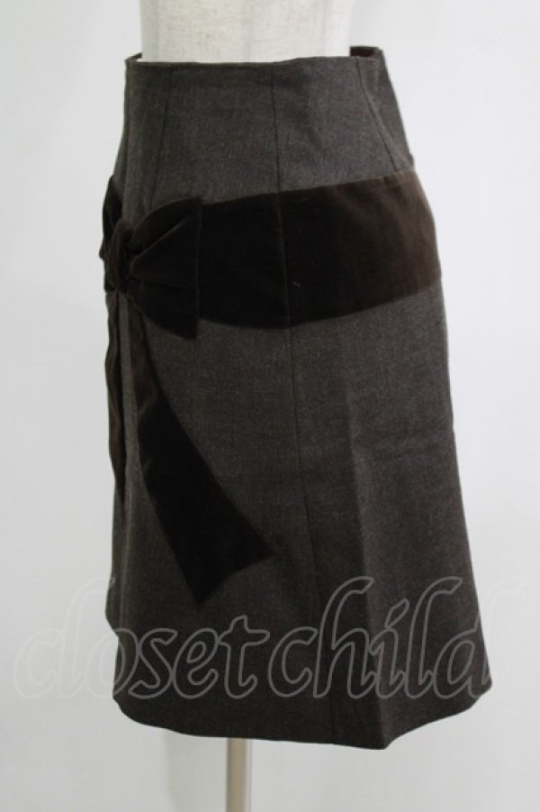 画像2: Jane Marple / ベルベットリボンスカート  ブラウン H-25-11-20-020-JM-SK-KB-ZH (2)