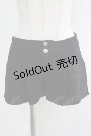 画像: Ozz Croce / 刺繍ショートパンツ  ブラック H-25-11-20-025-OO-PA-KB-ZH